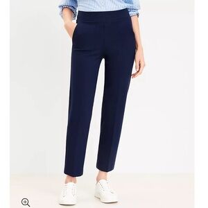 NWT! LOFT Pull on Straight Pants in Ponte Size Large - Navy